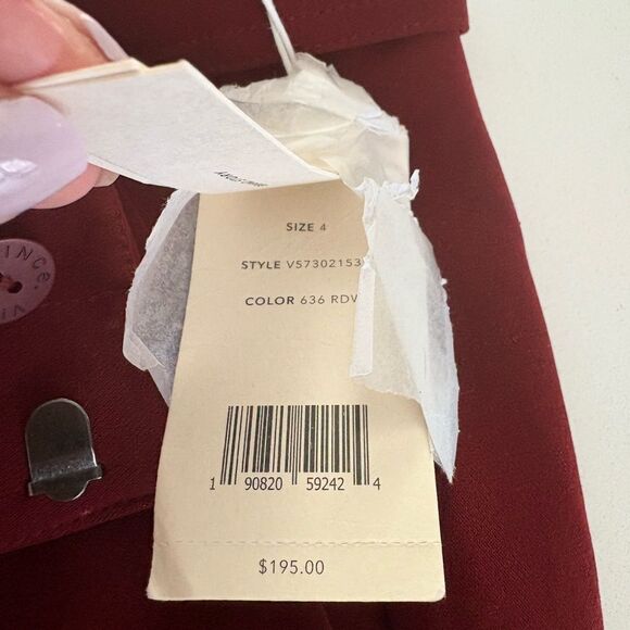 Vince High Red Waisted Belted Shorts - Picture 8 of 8